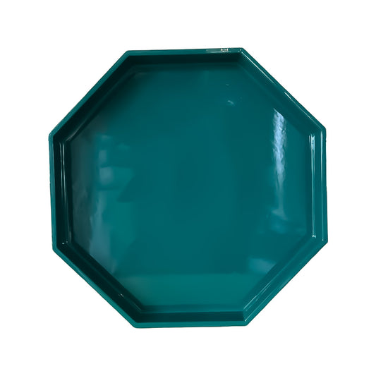 Small Octagonal Lacquered Tray, Lagoon