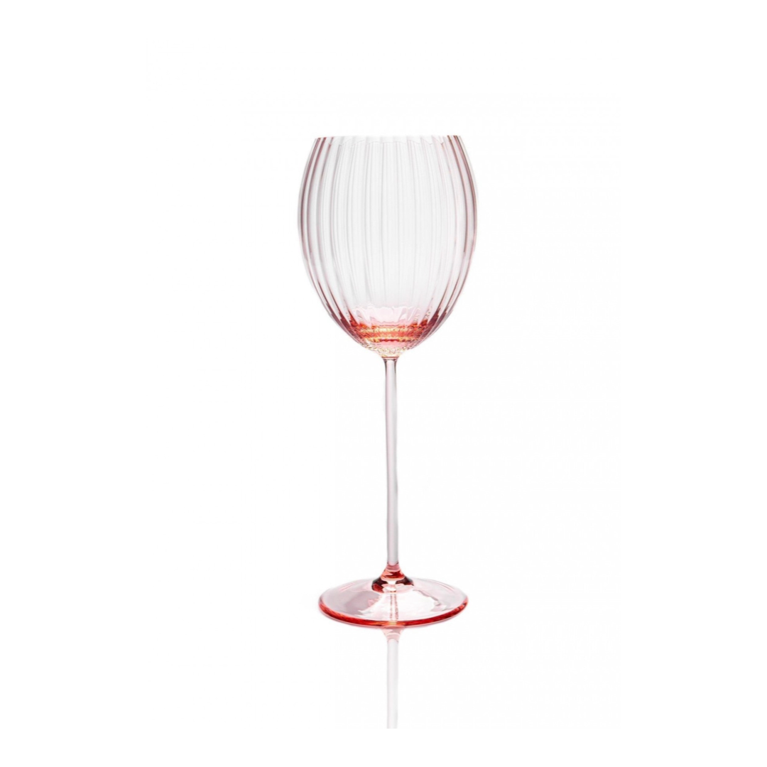 Ripple Red Wine Glasses, Rose