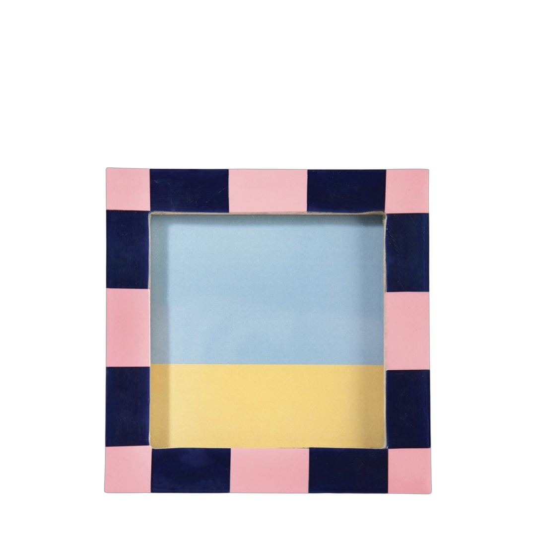 Pink and Navy Color Block Picture Frame