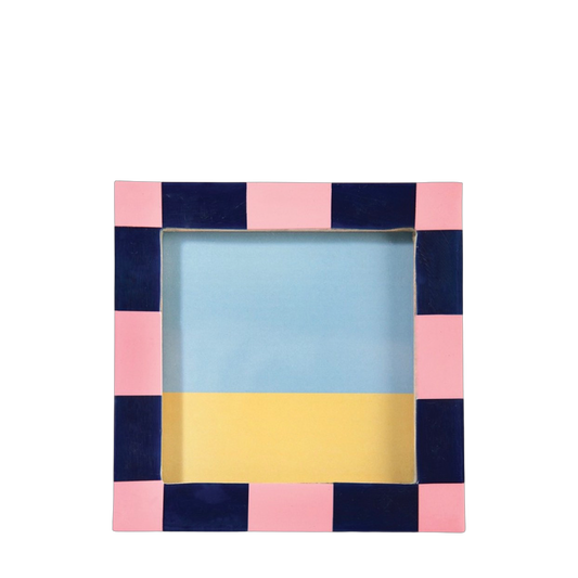 Pink and Navy Color Block Picture Frame