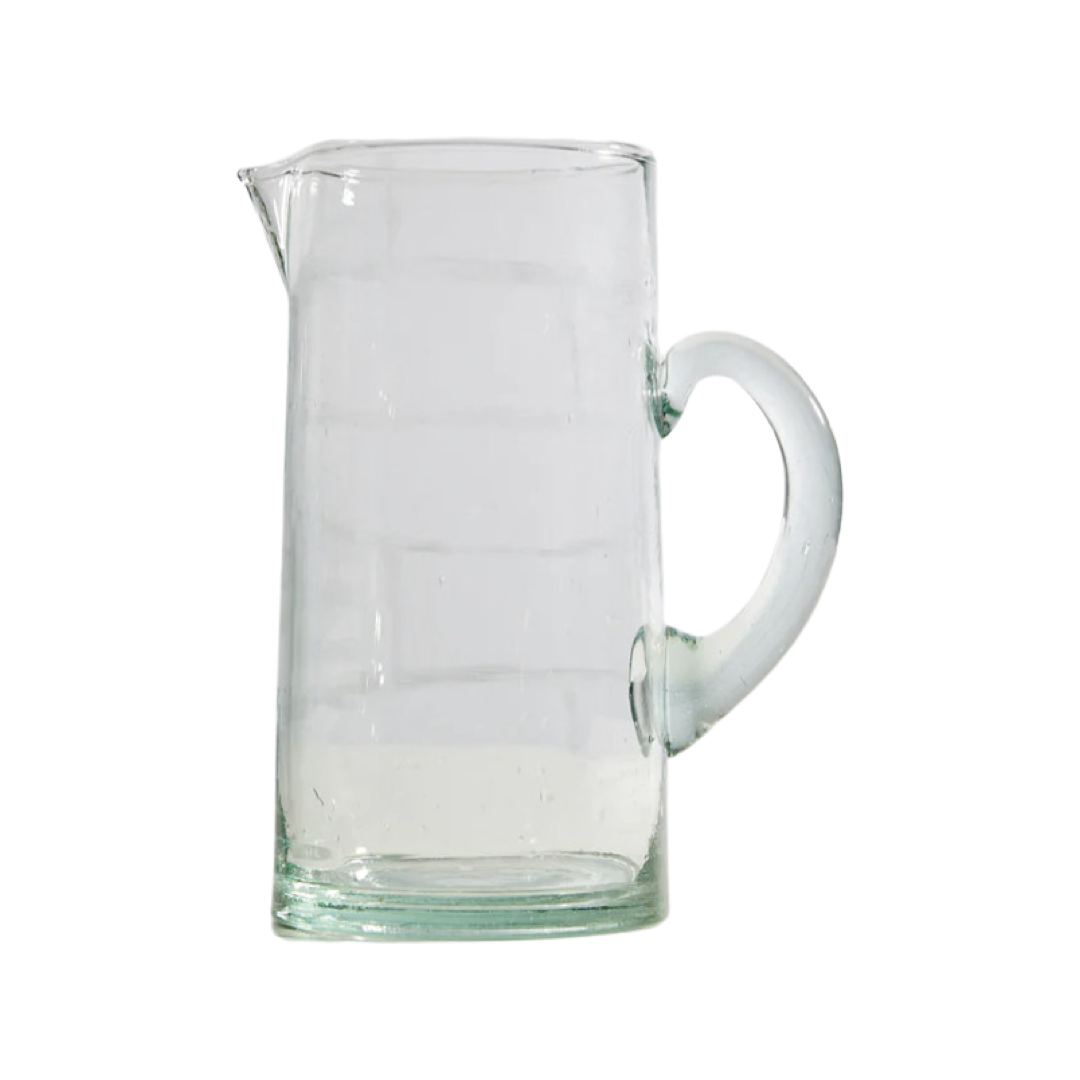 Moroccan Glass Pitcher, Clear