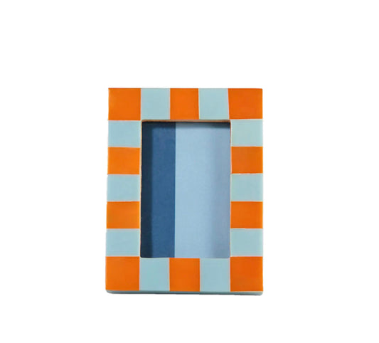 Orange and Blue Color Block Picture Frame